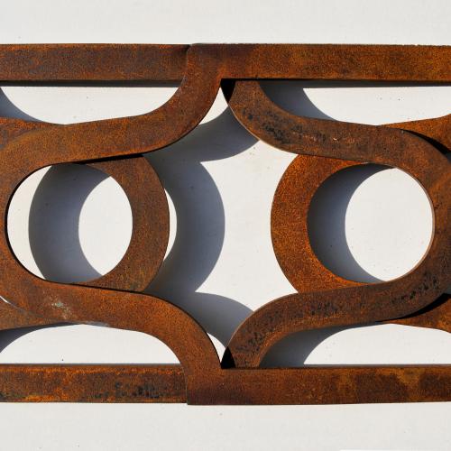 sculpture murale - acier corten - 22x36x3 cm
