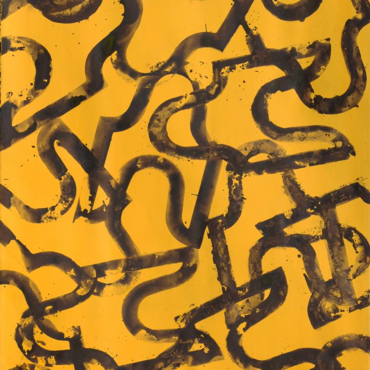 oeuvre sur papier série ''sans titre''- ST P02- terre crue + acrylique - 100x70 ou 70x100 cm